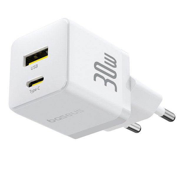 Baseus Palm 30W USB-C USB-A Wall Charger - White 3
