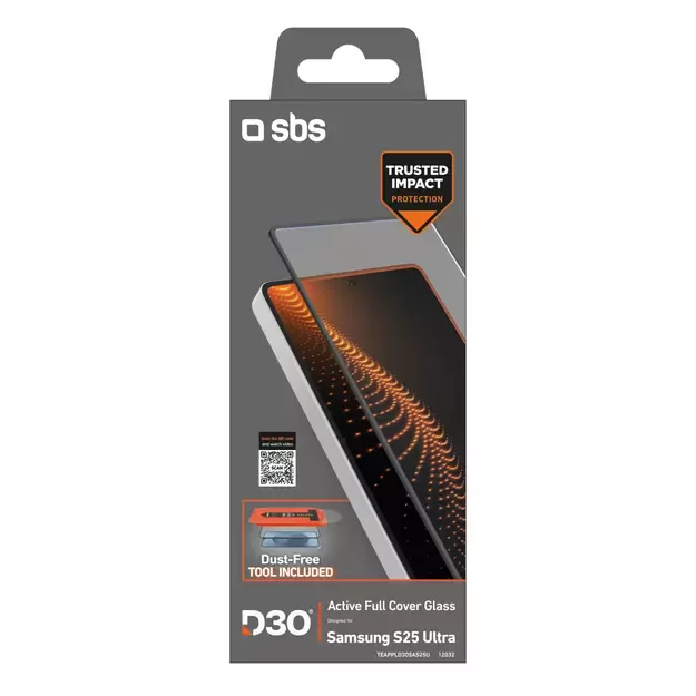 SBS tempered glass with D3O technology with applicator for Samsung Galaxy S25 Ultra 1