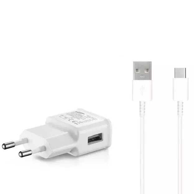 Samsung EP-TA200EWE USB-A 15W wall charger with EP-DR140AWE USB-A - USB-C cable (OOB Bulk - replacement packaging) - white 8