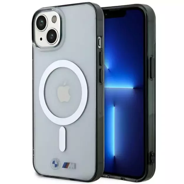 BMW BMHMP14SHCRS iPhone 14 6.1&quot  case transparent hardcase Silver Ring MagSafe
