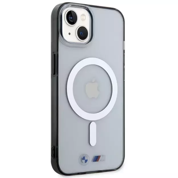 BMW BMHMP14SHCRS iPhone 14 6.1&quot  case transparent hardcase Silver Ring MagSafe 3