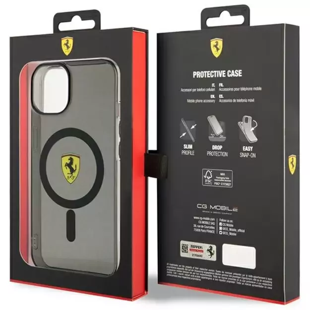 Ferrari FEHMP14MURKK iPhone 14 Plus 6.7  black/black hardcase Translucent Magsafe 6
