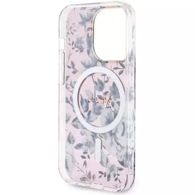 Guess GUHMP14LHCFWSP iPhone 14 Pro 6.1  pink/pink hardcase Flower MagSafe 4