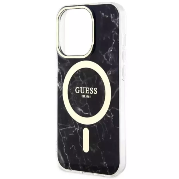 Guess GUHMP14LPCUMAK iPhone 14 Pro 6.1  black/black hardcase Marble MagSafe 5