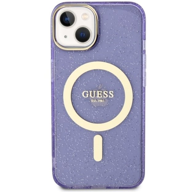 Guess GUHMP14MHCMCGU iPhone 14 Plus 6.7  purple/purple hardcase Glitter Gold MagSafe 9
