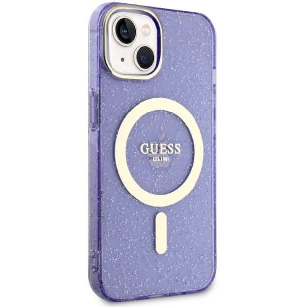 Guess GUHMP14MHCMCGU iPhone 14 Plus 6.7  purple/purple hardcase Glitter Gold MagSafe 10