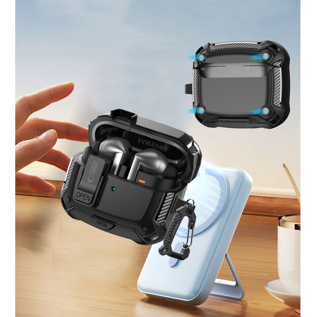 Tech-Protect Silicone Hook Case for Samsung Galaxy Buds 3 / 3 FE / 3 Pro - Black 1