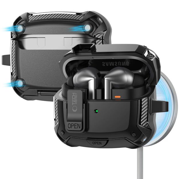 Tech-Protect Silicone Hook Case for Samsung Galaxy Buds 3 / 3 FE / 3 Pro - Black 3