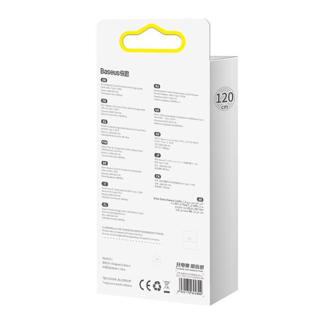 Baseus Crystal Shine Series cable USB cable for fast charging and data transfer USB Type A - USB Type C 100W 1.2m black (CAJY000401) 5