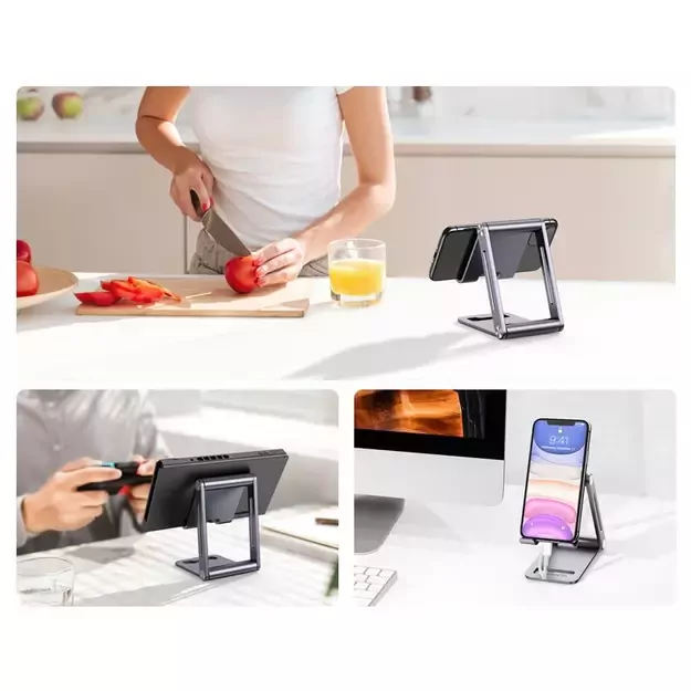 Ugreen metal aluminum folding phone holder tablet gray (LP263 80708) 2