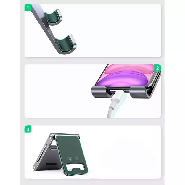 Ugreen metal aluminum folding phone holder tablet gray (LP263 80708) 13