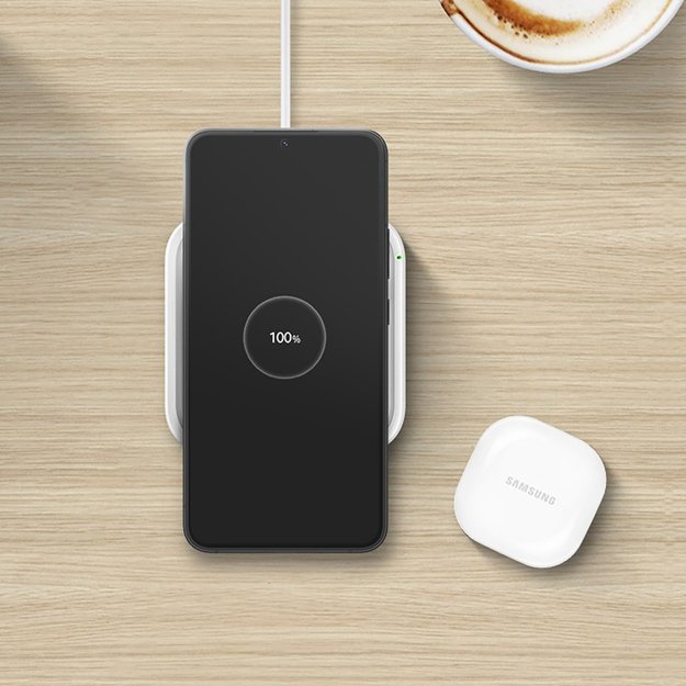 Samsung Wireless Charger Pad EP-P2400TWEGEU 15W inductive charger - white + mains charger 12