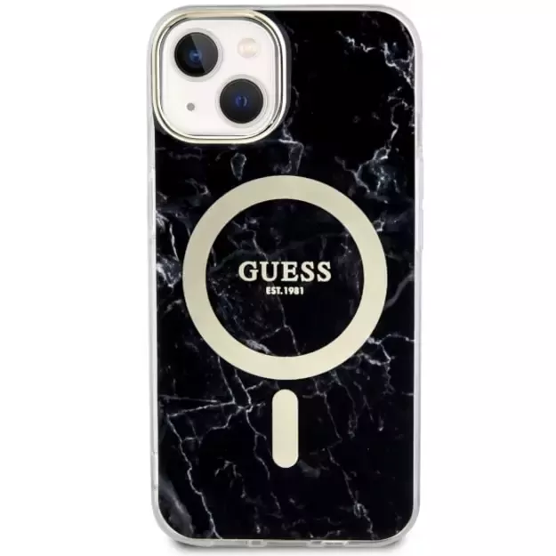 Guess GUHMP14SPCUMAK iPhone 14 6.1&quot  black/black hardcase Marble MagSafe 2