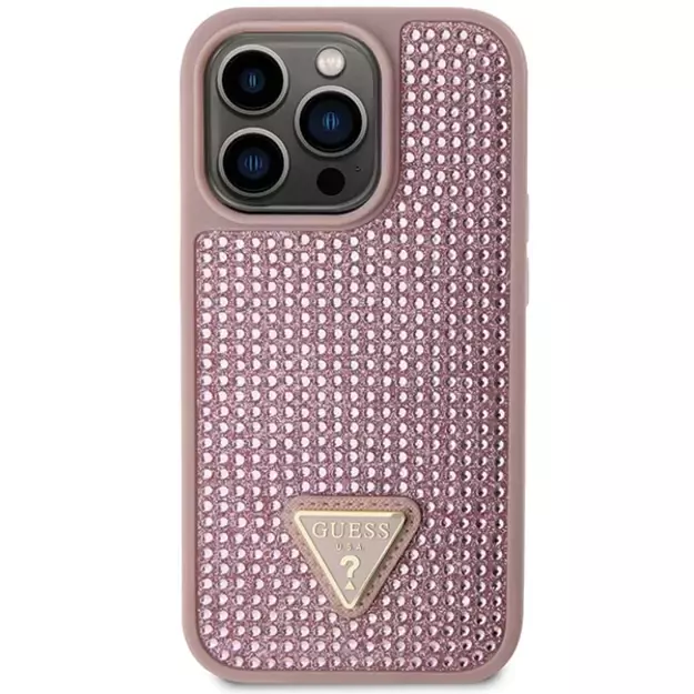 Guess GUHCP14LHDGTPP iPhone 14 Pro 6.1  pink/pink hardcase Rhinestone Triangle 2