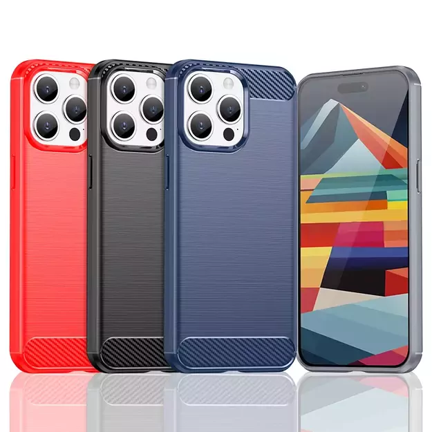 Flexible carbon pattern case for iPhone 15 Pro Max Carbon Case - black 1