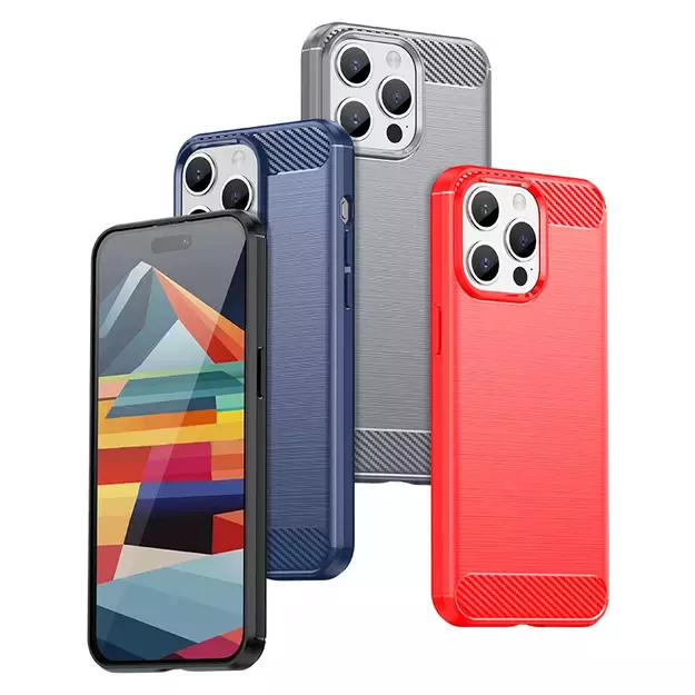 Flexible carbon pattern case for iPhone 15 Pro Max Carbon Case - black 2