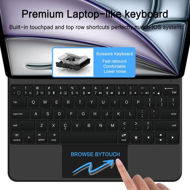 Tech-Protect Smartcase Magnetic with Keyboard for iPad Pro 12.9&rdquo; 2020 / 2021 / 2022 / iPad Air 13&rdquo; 2024 / 2025 - Black 6