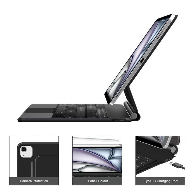 Tech-Protect Smartcase Magnetic with Keyboard for iPad Pro 12.9&rdquo; 2020 / 2021 / 2022 / iPad Air 13&rdquo; 2024 / 2025 - Black 7