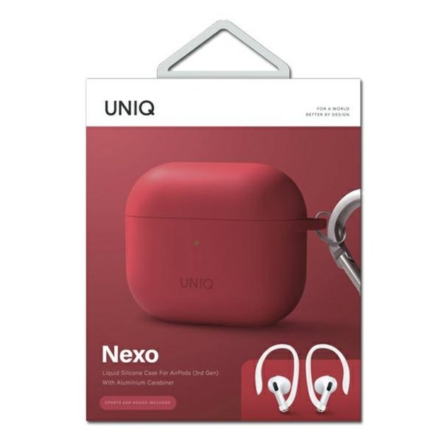 Uniq Nexo case for AirPods 3 + Ear Hooks Silicone - red 4