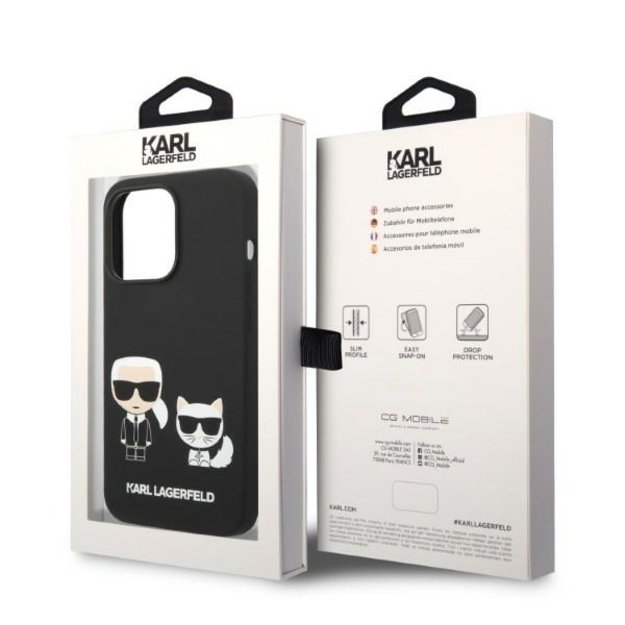 Karl Lagerfeld KLHMP14XSSKCK iPhone 14 Pro Max 6.7 &quot hardcase black / black Liquid Silicone Karl &amp  Choupette Magsafe 7