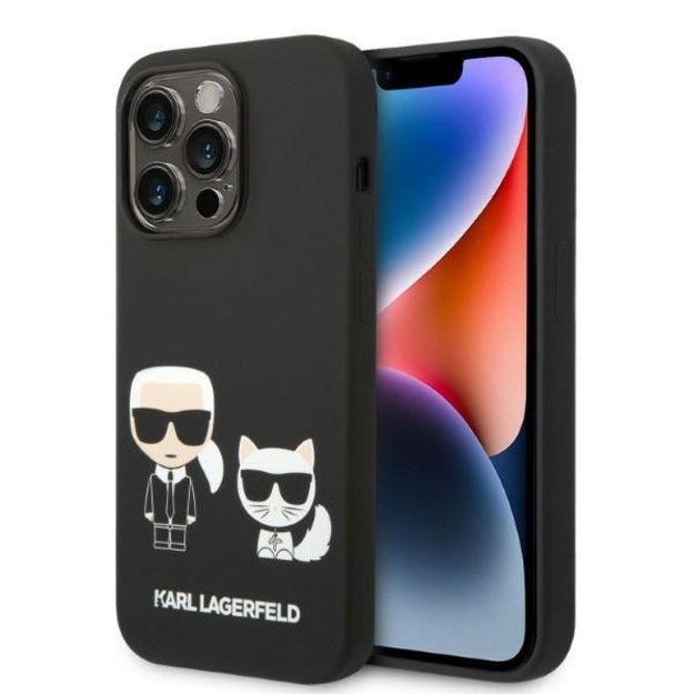 Karl Lagerfeld KLHMP14XSSKCK iPhone 14 Pro Max 6.7 &quot hardcase black / black Liquid Silicone Karl &amp  Choupette Magsafe