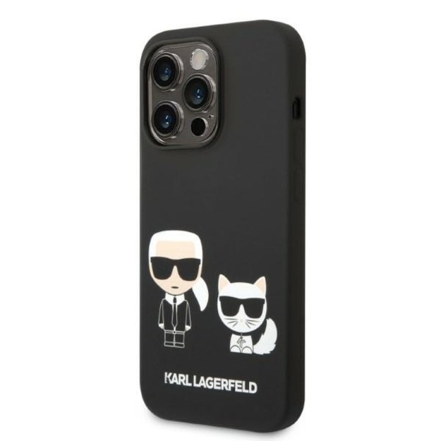 Karl Lagerfeld KLHMP14XSSKCK iPhone 14 Pro Max 6.7 &quot hardcase black / black Liquid Silicone Karl &amp  Choupette Magsafe 1