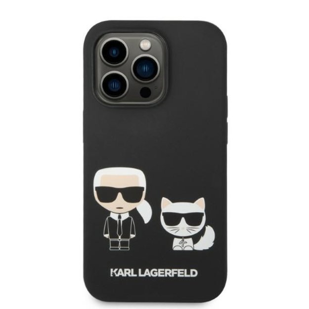 Karl Lagerfeld KLHMP14XSSKCK iPhone 14 Pro Max 6.7 &quot hardcase black / black Liquid Silicone Karl &amp  Choupette Magsafe 2