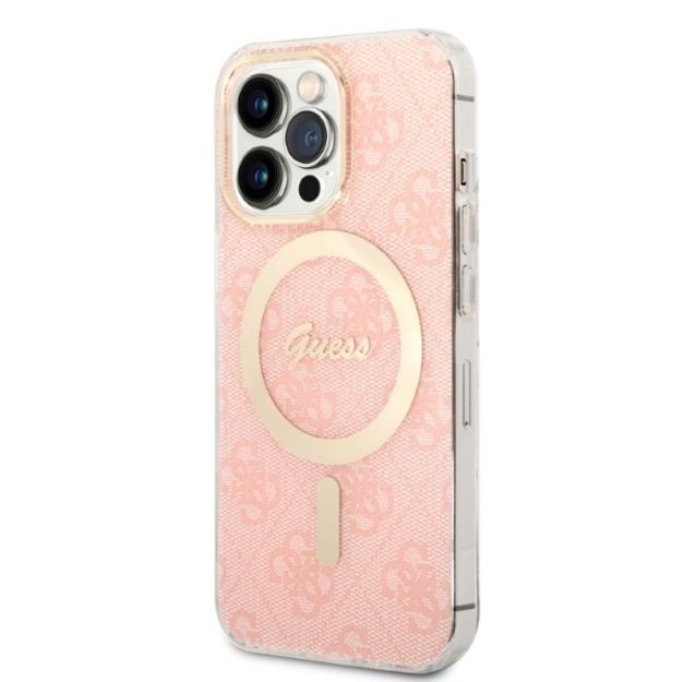 Set Guess GUBPP13XH4EACSP Case+ Charger iPhone 13 Pro Max pink/pink hard case 4G Print MagSafe 1