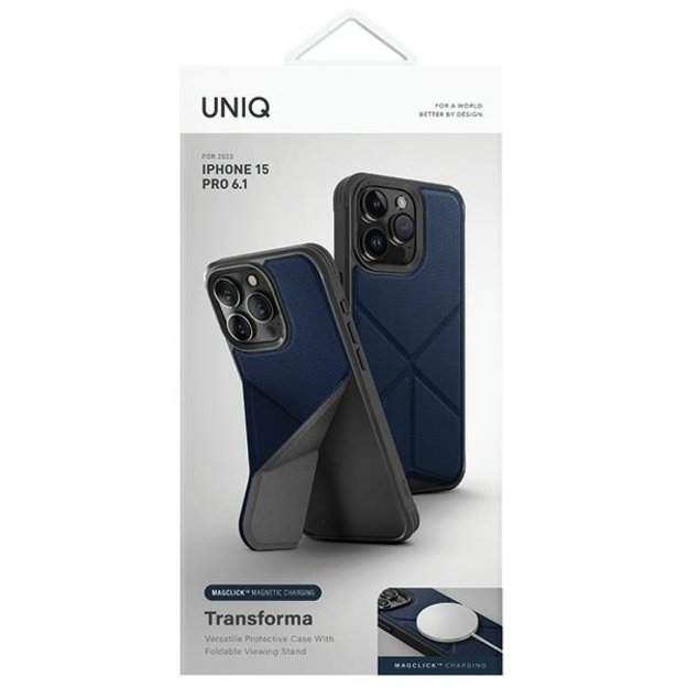 Uniq Transforma Magclick Charging case for iPhone 15 Pro - blue 1