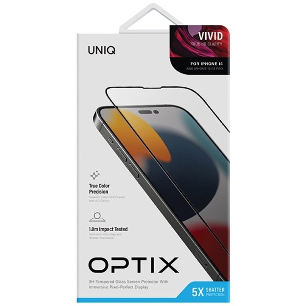 Uniq Optix Vivid glass for iPhone 14 / 13 / 13 Pro with applicator 6