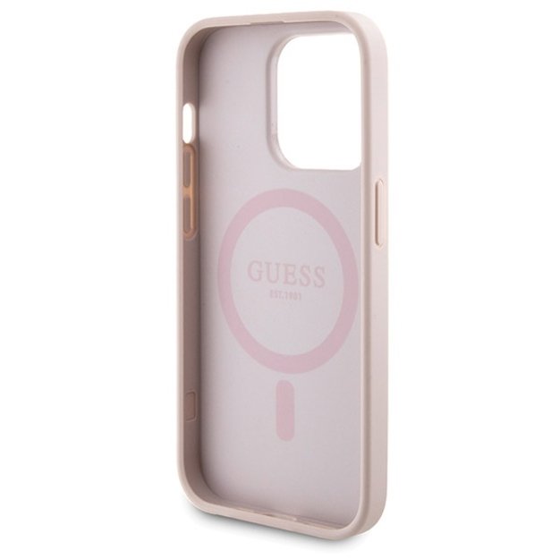 Guess 4G Metal Logo case set for iPhone 15 Pro Max + 5000mAh MagSafe power bank - pink 6
