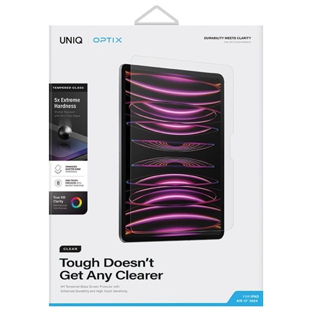 Uniq Optix Clear tempered glass with applicator for iPad Air 13&quot  2024 5