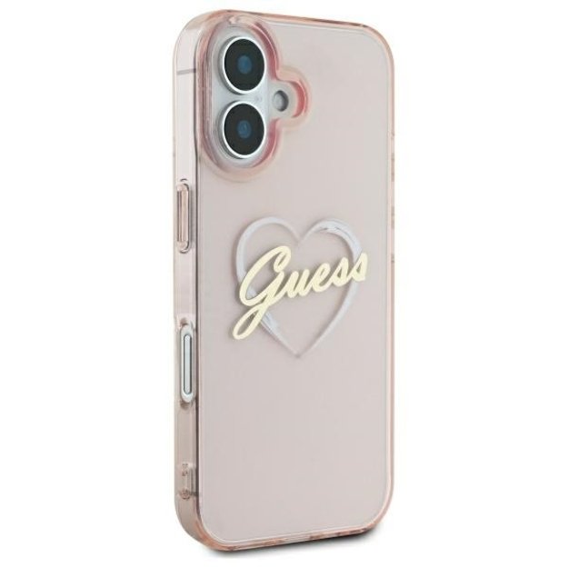 Guess IML Heart iPhone 16 Case - Pink 3