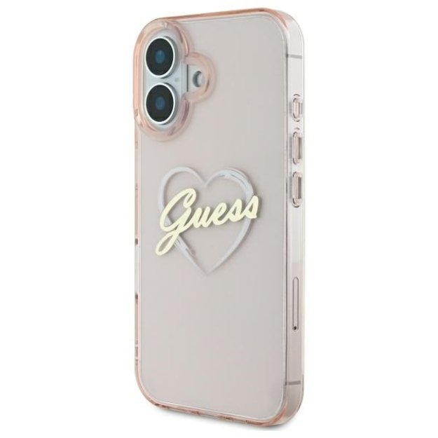 Guess IML Heart iPhone 16 Case - Pink 1