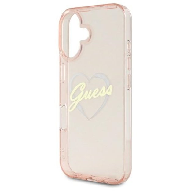 Guess IML Heart iPhone 16 Case - Pink 5