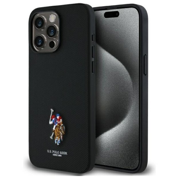 US Polo USHCP15XPEMK iPhone 15 Pro Max 6.7&quot  black/black Embroidered DH Color