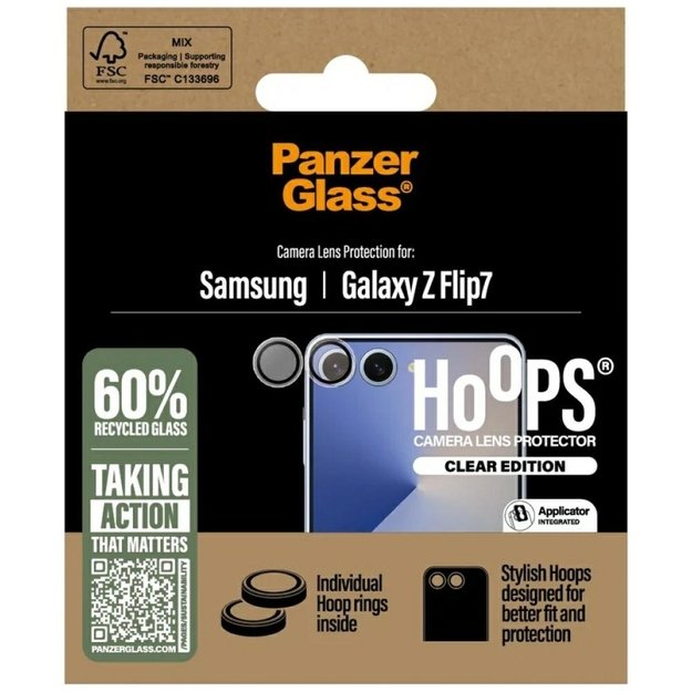 PanzerGlass Hoops Tempered Glass Lens Cover for Samsung Galaxy Z Flip7 3