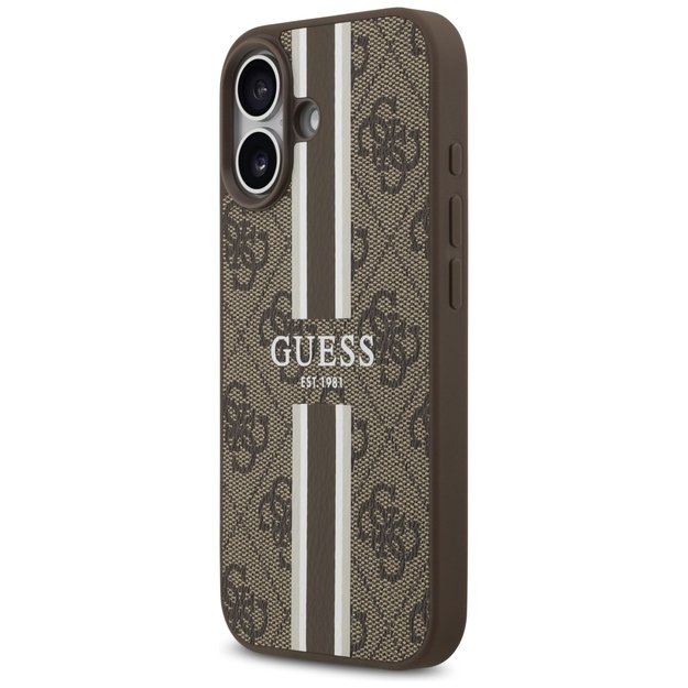 Guess 4G Printed Stripes MagSafe case for iPhone 17 - brown 1