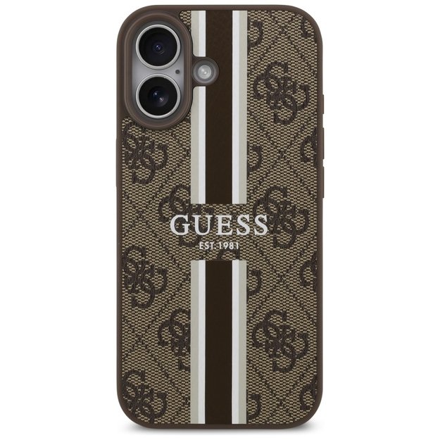 Guess 4G Printed Stripes MagSafe case for iPhone 17 - brown 2