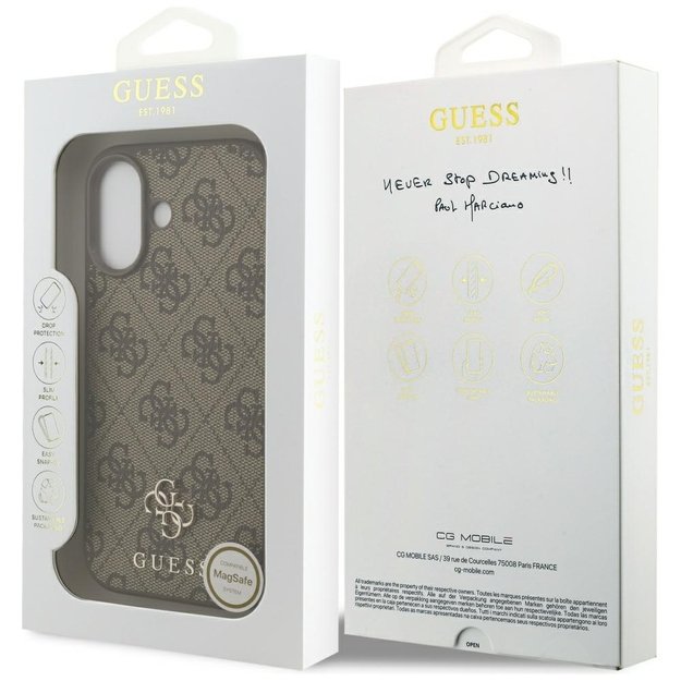Guess 4G Small Classic Logo MagSafe Case for iPhone 17 - Brown 7