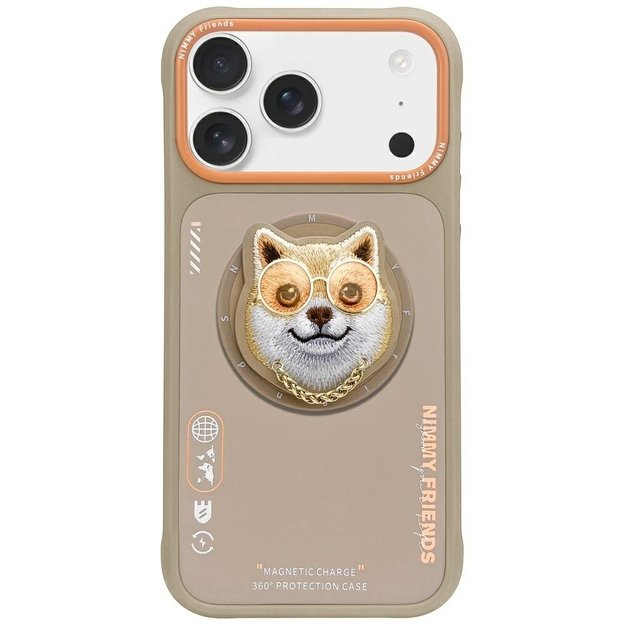 Nimmy Glasses Cool Dog MagSafe Case for iPhone 17 Pro - Beige