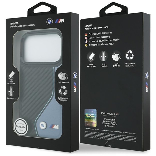 BMW M Carbon Logo MagSafe Case for iPhone 17 Pro - Blue 7