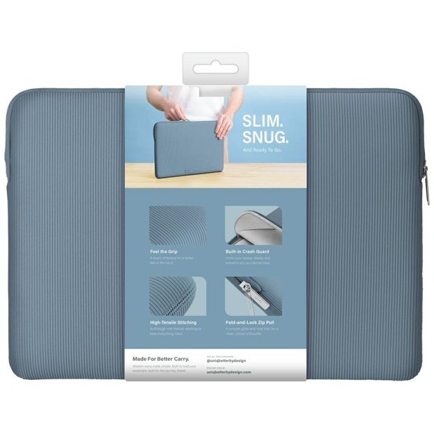 Uniq Cyprus Ridge Edition Laptop Sleeve bag for a 14&quot  water-resistant neoprene laptop - blue 6