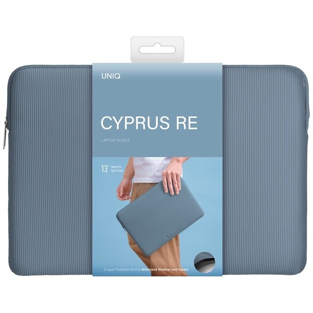 Uniq Cyprus Ridge Edition Laptop Sleeve bag for a 14&quot  water-resistant neoprene laptop - blue 5