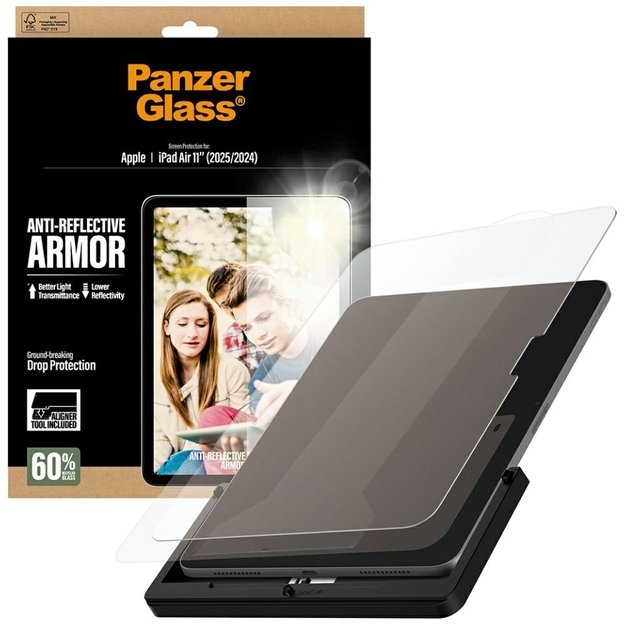 PanzerGlass Ultra-Wide Fit Reflective Armor Tempered Glass for iPad Air 11&quot  2025 (7th Gen.) / iPad Air 11&quot  2024 (6th Gen.) 3