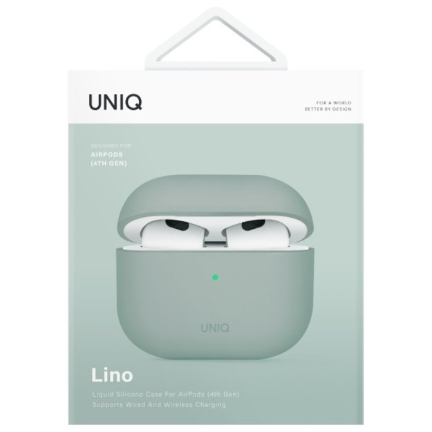 Uniq Lino Silicone AirPods 4 Case - Green 5