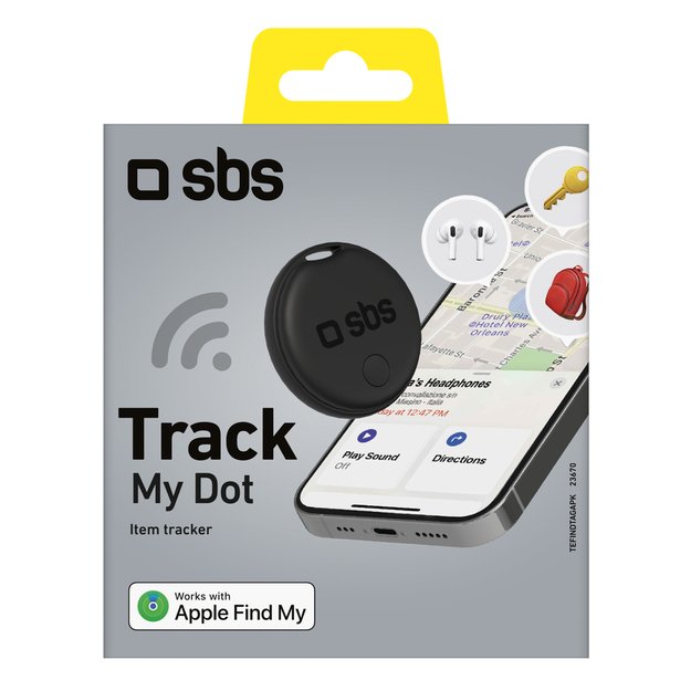 SBS Track My Circle Locator Compatible with Apple Find My - Black 1