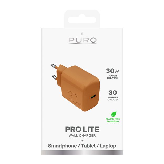 Puro Pro Lite 30W USB-C Wall Charger - Orange 1