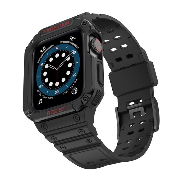 Protect Strap Band for Apple Watch 38/40/41mm Armored Case Strap - Black 9