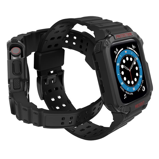 Protect Strap Band for Apple Watch 38/40/41mm Armored Case Strap - Black 10